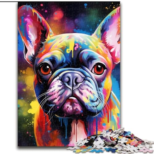 Puzzle für Erwachsene, 1000-teiliges Französische Bulldoggen-Nebel-Puzzle, 1000 Teile für Erwachsene für Jugendliche, Lernspiele, Geschenke (Größe 26x38cm) von WGLINGX