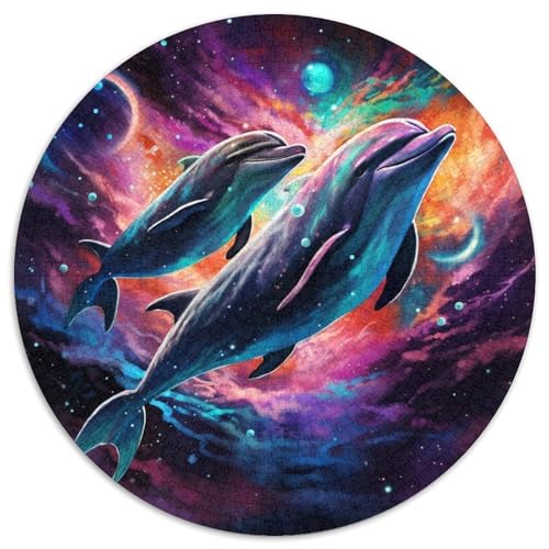 Puzzle für Erwachsene, 1000-teiliges Galaxie-Delfin-Puzzle für Erwachsene, Geschenk zum Selbermachen, Spaß, geeignet für die Dekoration von Wohnzimmer und Büro zu Hause (67,5 x 67,5 cm) von WGLINGX