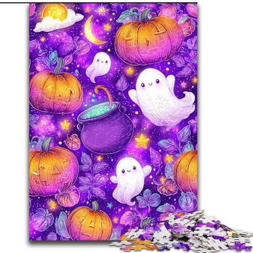 Puzzle für Erwachsene, 1000-teiliges Halloween-Themenpuzzle, 1000 Teile für Erwachsene für Geburtstage, Feiertage und besondere Anlässe (Größe 26x38cm) von WGLINGX