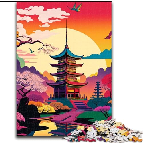 Puzzle für Erwachsene, 1000-teiliges Japanisches Turm-Puzzle, 1000 Teile für Erwachsene für Jugendliche, Lernspiele, Geschenke (Größe 26x38cm) von WGLINGX