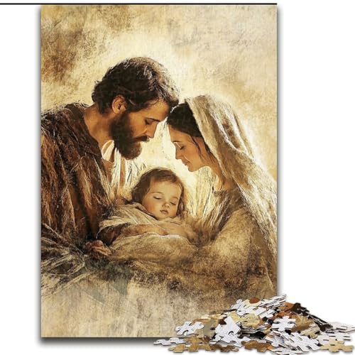 Puzzle für Erwachsene, 1000-teiliges Jesus-Holzpuzzle, interaktives Familienspiel, geeignet für Kinder ab 14 Jahren (Größe 50x75cm) von WGLINGX