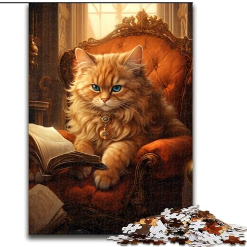Puzzle für Erwachsene, 1000-teiliges Katzen-Lesebuch-Puzzle für Erwachsene, 1000 Teile, Geburtstage, Feiertage und Heimdekoration (Größe 26x38cm) von WGLINGX