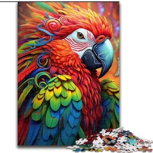 Puzzle für Erwachsene, 1000-teiliges Kunst-Papagei-Puzzle für Erwachsene, 1000, Geburtstage, Feiertage und Heimdekoration (Größe 26x38cm) von WGLINGX