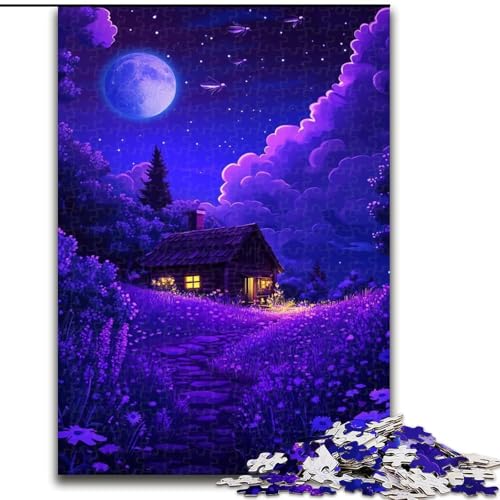 Puzzle für Erwachsene, 1000-teiliges Lavendel-Puzzle für Erwachsene, 1000 unmögliche Lernspiele und Geschenke für die Heimdekoration (Größe 26x38cm) von WGLINGX