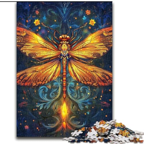 Puzzle für Erwachsene, 1000-teiliges Libellen-Puzzle für Erwachsene, 1000 Puzzles für die ganze Familie, Spaß beim Basteln, perfekt für Geburtstage, Feiertage (Größe 26x38cm) von WGLINGX