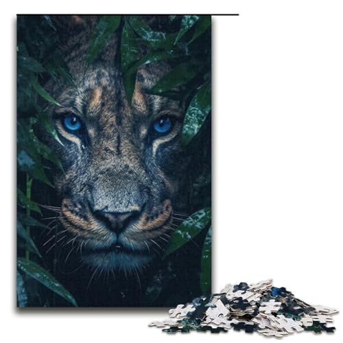 Puzzle für Erwachsene, 1000-teiliges Löwen-Puzzle für Erwachsene, Teenager, Kartonpuzzle, Lernspielzeug (Größe 38 x 26 cm) von WGLINGX