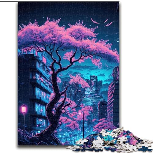 Puzzle für Erwachsene, 1000-teiliges Neon-Landschaftspuzzle für Erwachsene, Heimdekoration, Familienspaß, ab 14 Jahren (Größe 26x38cm) von WGLINGX
