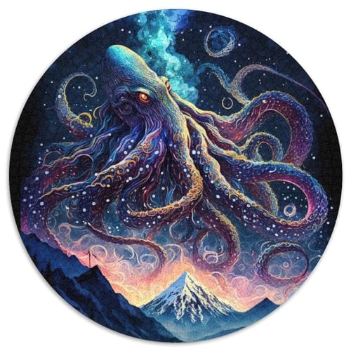 Puzzle für Erwachsene, 1000-teiliges Oktopus-Monster-Puzzle aus Pappe für Erwachsene, Feiertage und Geburtstage (67,5x67,5cm) von WGLINGX