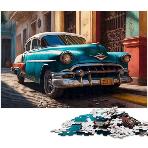 Puzzle für Erwachsene, 1000-teiliges Oldtimer-Puzzle-Quizspiel, ganze Familie, Größe 38 x 26 cm von WGLINGX