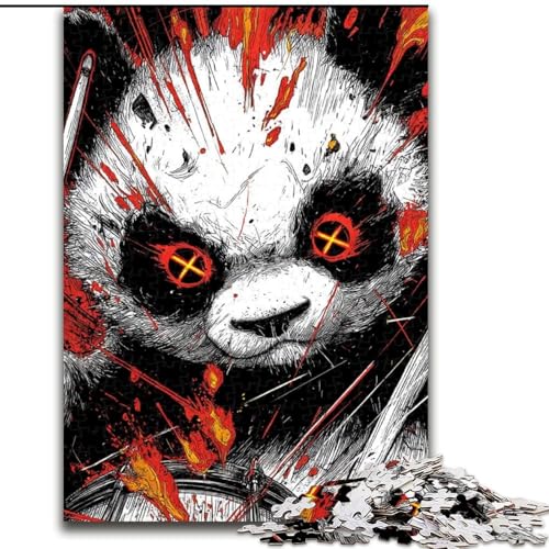 Puzzle für Erwachsene, 1000-teiliges Panda-Puzzle für Erwachsene, anspruchsvolles DIY-Denkspiel, interaktives Familienspiel (Größe 50x75cm) von WGLINGX