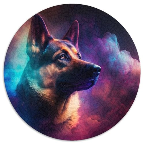 Puzzle für Erwachsene, 1000-teiliges Papppuzzle mit deutschem Schäferhund, Spielzeug, Geschenk, pädagogisches, intellektuelles, entspannendes Familienspiel (67,5 x 67,5 cm) von WGLINGX