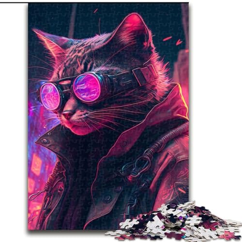 Puzzle für Erwachsene, 1000-teiliges Puzzle „Menschliche Katze“, 1000-teiliges interaktives Familienspiel, Heimdekoration zum Selbermachen, herausforderndes Denkspiel als Geschenk (Größe 50x75cm) von WGLINGX