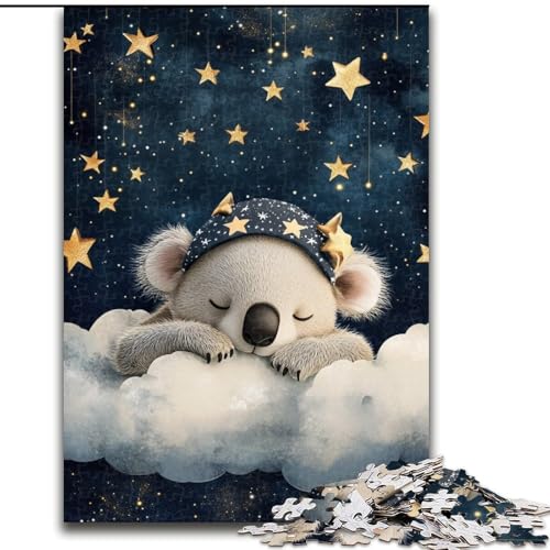 Puzzle für Erwachsene, 1000-teiliges Puzzle mit schlafendem Koala, 1000-teilige Aktivität zur Stärkung der Familienbindung, Geschenk zur Heimdekoration, Familienspielzeug (Größe 50x75cm) von WGLINGX