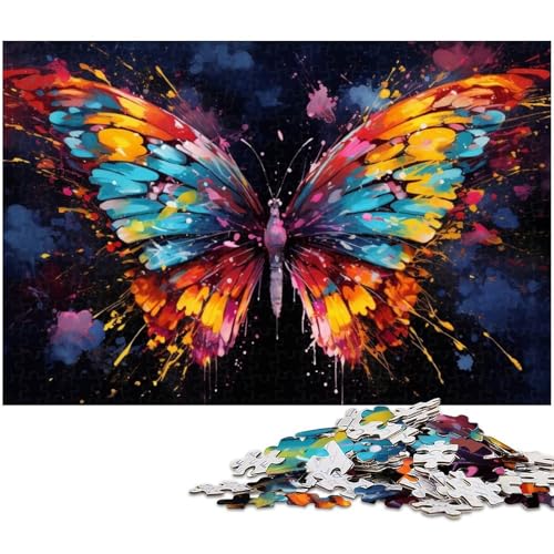 Puzzle für Erwachsene, 1000-teiliges Schmetterlings-Puzzle-Quizspiel, ganze Familie, Größe 38 x 26 cm von WGLINGX