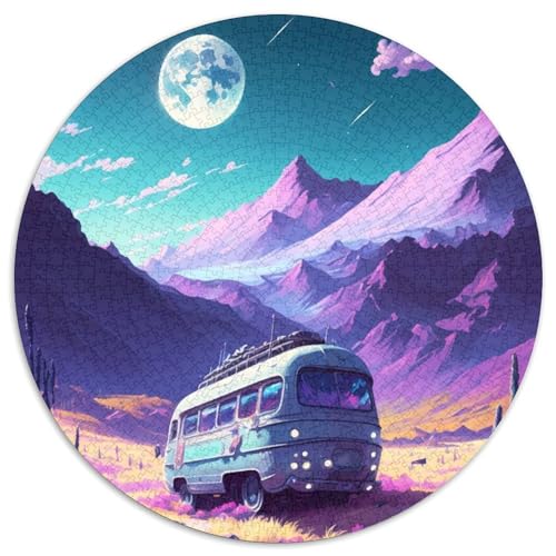 Puzzle für Erwachsene, 1000-teiliges Schulbus-Puzzle für Erwachsene für Jugendliche, Lernspiele, Geschenke (67,5x67,5cm) von WGLINGX