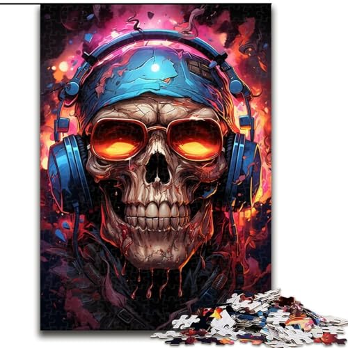 Puzzle für Erwachsene, 1000-teiliges Skelett mit Kopfhörern, 1000-teiliges Puzzle, unmögliche Herausforderung, Spielzeug für Teenager (Größe 26x38cm) von WGLINGX