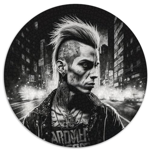 Puzzle für Erwachsene, 1000-teiliges Street-Punk-Papppuzzle mit interaktivem Familienspiel, Kinder ab 14 Jahren (67,5 x 67,5 cm) von WGLINGX