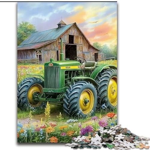 Puzzle für Erwachsene, 1000-teiliges Traktor-Holzpuzzle für Erwachsene, Familienaktivitätsspiel für Teenager, anspruchsvolles Denkspiel (Größe 50x75cm) von WGLINGX