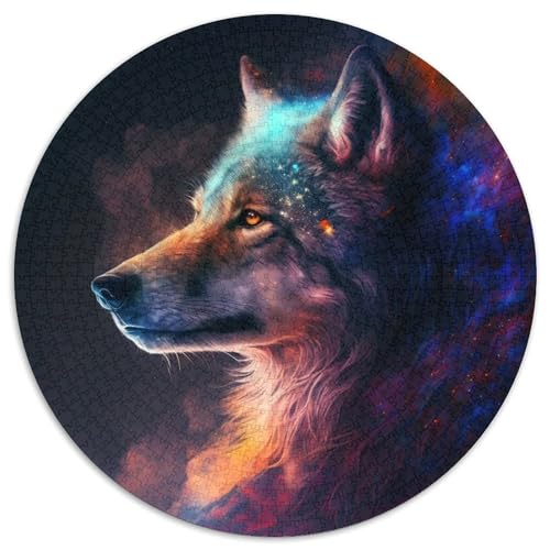 Puzzle für Erwachsene, 1000-teiliges Wolf-Papppuzzle mit interaktivem Familienspiel, Kinder ab 14 Jahren (67,5 x 67,5 cm) von WGLINGX