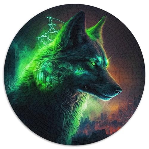 Puzzle für Erwachsene, 1000-teiliges Wolf-Puzzle aus Pappe, Spielzeug, Geschenk, pädagogisches, intellektuelles, entspannendes Familienspiel (67,5 x 67,5 cm) von WGLINGX