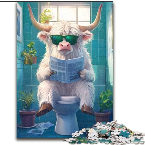 Puzzle für Erwachsene, 1000-teiliges Yak Go-Toiletten-Puzzle für Erwachsene, 1000, Geburtstage, Feiertage und Heimdekoration (Größe 26x38cm) von WGLINGX