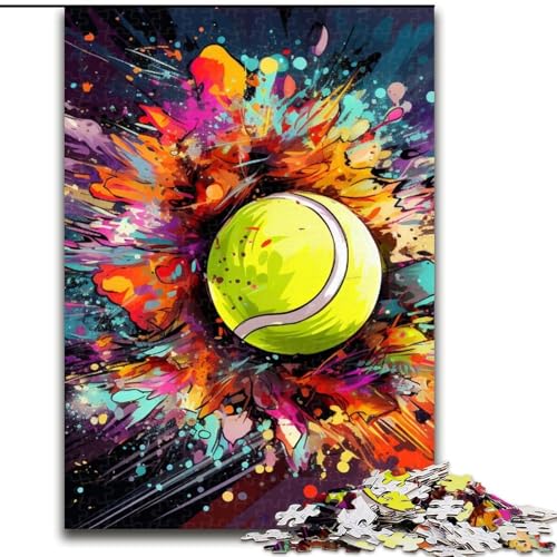 Puzzle für Erwachsene, 1000-teiliges buntes Tennis-Holzpuzzle, anspruchsvolles Denkspiel für Teenager, Familienspaß, DIY-Geschenk zur Heimdekoration (Größe 50x75cm) von WGLINGX