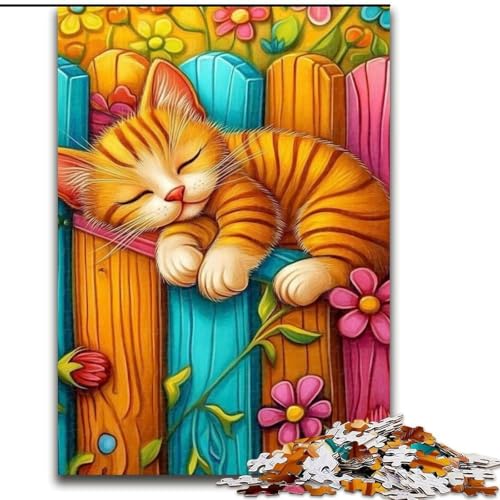 Puzzle für Erwachsene, 1000-teiliges farbiges Katzen-Puzzle für Erwachsene, 1000 Puzzles für die ganze Familie, Spaß beim Basteln, perfekt für Geburtstage, Feiertage (Größe 50x75cm) von WGLINGX