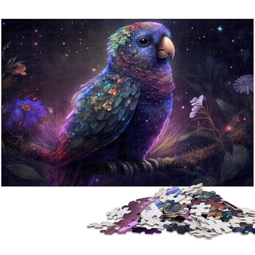 Puzzle für Erwachsene, 1000-teiliges magisches Papageien-Puzzle für Erwachsene, Papppuzzles, Familienspiele, Weihnachts- und Geburtstagsgeschenke (Größe 38 x 26 cm) von WGLINGX