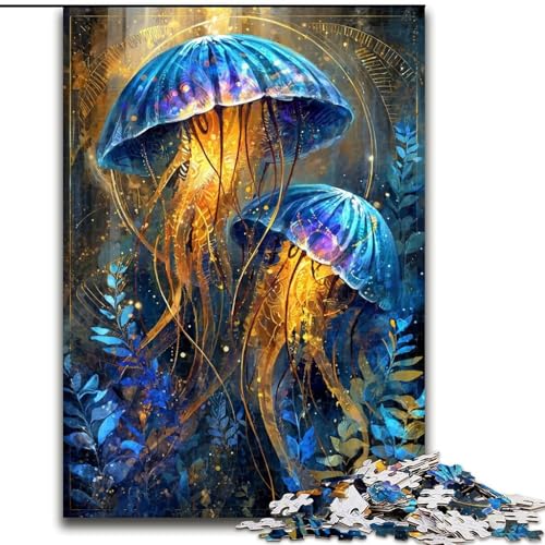 Puzzle für Erwachsene, 1000-teiliges magisches Quallen-Puzzle für Erwachsene, 1000 Puzzles für die ganze Familie, Spaß beim Basteln, perfekt für Geburtstage, Feiertage (Größe 26x38cm) von WGLINGX