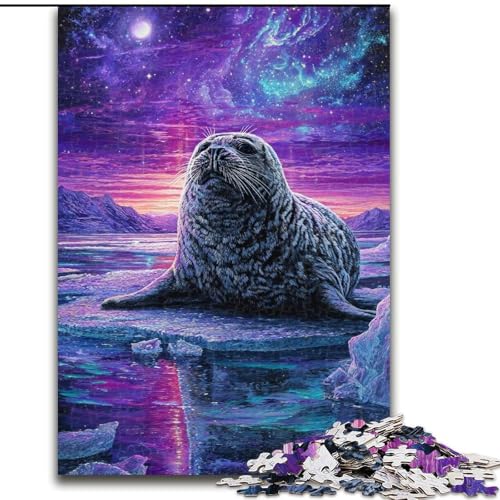 Puzzle für Erwachsene, 1000-teiliges psychedelisches Siegel-Holzpuzzle, interaktives Familienspiel, geeignet für Kinder ab 14 Jahren (Größe 50x75cm) von WGLINGX