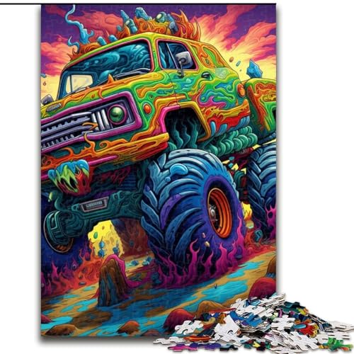 Puzzle für Erwachsene, 1000-teiliges psychedelisches Truck-Holzpuzzle, anspruchsvolles Denkspiel für Teenager, Familienspaß, DIY-Geschenk zur Heimdekoration (Größe 50x75cm) von WGLINGX