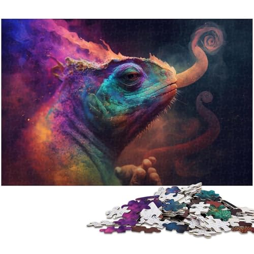 Puzzle für Erwachsene, Chamäleon-Nebel-Puzzle, 1000 Teile, Kunstwerk, Geschenke für Freunde und Familie, für Teenager ab 14 Jahren, Größe 50 x 75 cm Puzzle für Erwachsene, Chamäleon-Nebel-Puzzle, 1000 Teile, Kunstwerk, Geschenke für Freunde und Familie, für Teenager ab 14 Jahren, Größe 50 x 75 cm von WGLINGX