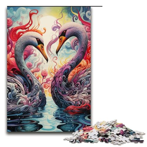 Puzzle für Erwachsene, Farbschwanen-Puzzle, 1000 Teile, Holzpuzzle, 50 x 75 cm Puzzle für Erwachsene, Farbschwanen-Puzzle, 1000 Teile, Holzpuzzle, 50 x 75 cm von WGLINGX