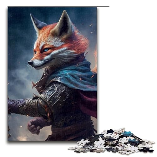 Puzzle für Erwachsene, Fuchskrieger-Puzzle für Erwachsene, 1000 Teile, Holzpuzzle für Teenager, Spielzeug, Denkspiel (Größe 50 x 75 cm) von WGLINGX
