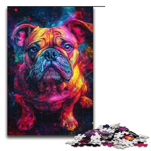 Puzzle für Erwachsene, Galaxy Bulldog, Puzzle für Erwachsene, 1000 Teile, Holzpuzzle (Größe 50 x 75 cm) von WGLINGX