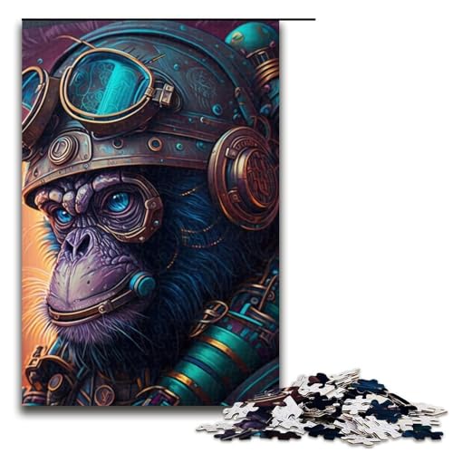 Puzzle für Erwachsene, Gorilla-Krieger-Puzzles für Erwachsene, 1000 Teile, Holzpuzzle für Teenager, Spielzeug, Denkspiel (Größe 50 x 75 cm) von WGLINGX