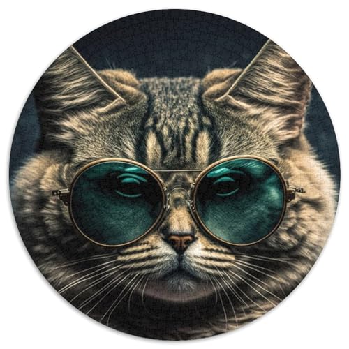 Puzzle für Erwachsene, Katze, Coole, herausfordernde Puzzles, anspruchsvolles DIY-Denkspiel, interaktives Familienspiel (67,5x67,5cm) von WGLINGX