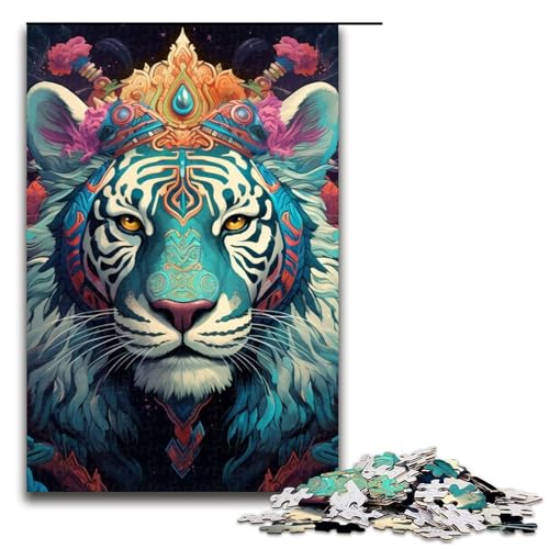 Puzzle für Erwachsene, King Tiger, Puzzles für Erwachsene, 1000 Teile, Holzpuzzle für Teenager, Spielzeug, Denkspiel (Größe 50 x 75 cm) von WGLINGX