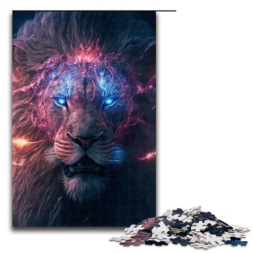 Puzzle für Erwachsene, Löwen-Puzzle für Erwachsene, 1000 Teile, Holzpuzzle für Teenager, Spielzeug, Denkspiel (Größe 50 x 75 cm) von WGLINGX