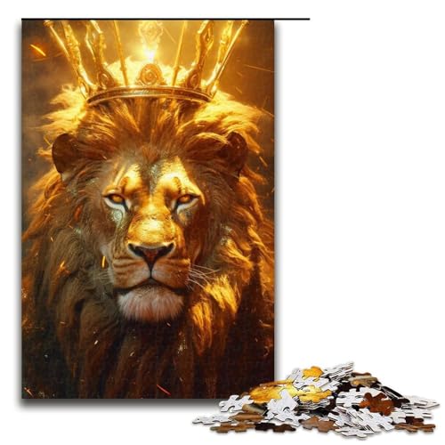 Puzzle für Erwachsene, Löwen-Puzzle für Erwachsene, 1000 Teile, Holzpuzzle für Teenager, Spielzeug, Denkspiel (Größe 50 x 75 cm) von WGLINGX