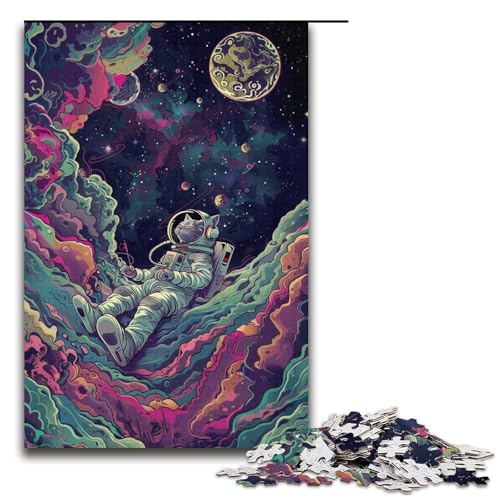 Puzzle für Erwachsene, Musik-Astronaut, 1000-teiliges Puzzlespiel, Papierpuzzle für Erwachsene (Größe 38 x 26 cm) von WGLINGX