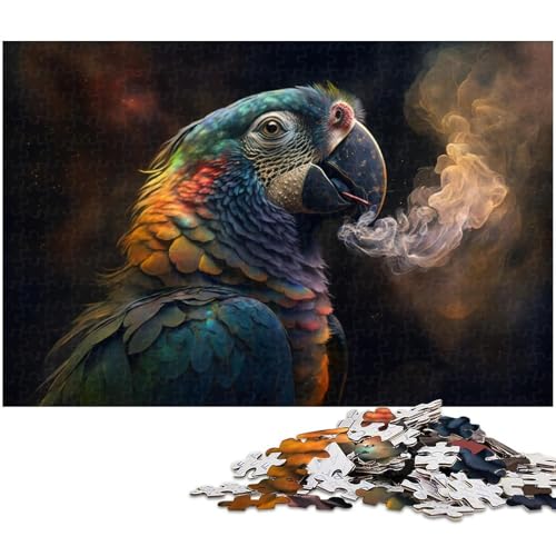 Puzzle für Erwachsene, Papagei-Puzzle für Erwachsene, 1000 Teile, Holzpuzzle (Größe 50 x 75 cm) von WGLINGX