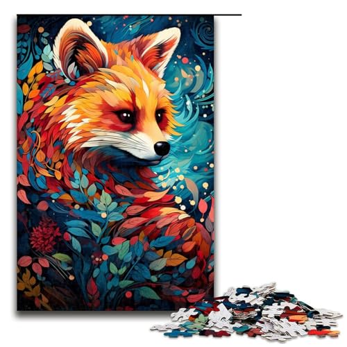 Puzzle für Erwachsene, Psychedelischer Roter Panda, Puzzle für Erwachsene, 1000 Teile, Holzpuzzle für Teenager, Spielzeug, Denkspiel (Größe 50 x 75 cm) von WGLINGX