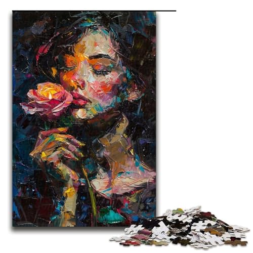 Puzzle für Erwachsene, Psychedelisches Gesicht, Puzzle für Erwachsene, 1000 Teile, Holzpuzzle für Teenager, Spielzeug, Denkspiel (Größe 50 x 75 cm) von WGLINGX
