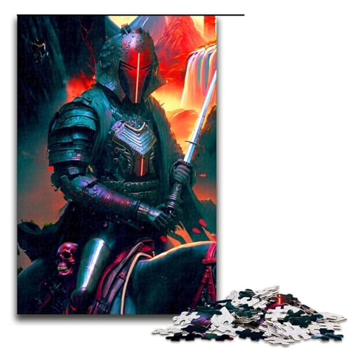 Puzzle für Erwachsene, Reiten auf japanischen Samurai-Puzzles für Erwachsene, 1000 Teile, Holzpuzzle für Teenager, Spielzeug, Denkspiel (Größe 50 x 75 cm) von WGLINGX