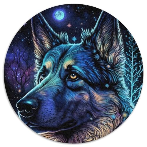 Puzzle für Erwachsene, Schäferhund, anspruchsvolle Puzzles, anspruchsvolles DIY-Denkspiel, interaktives Familienspiel (67,5x67,5cm) von WGLINGX