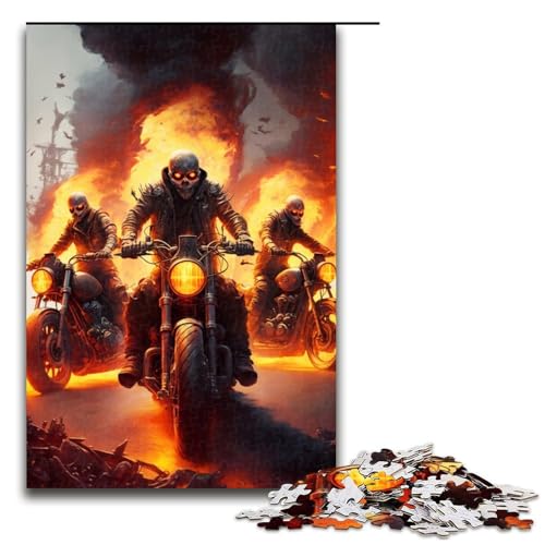 Puzzle für Erwachsene, Skelett-Ritter, Puzzle für Erwachsene, 1000 Teile, Holzpuzzle für Teenager, Spielzeug, Denkspiel (Größe 50 x 75 cm) von WGLINGX