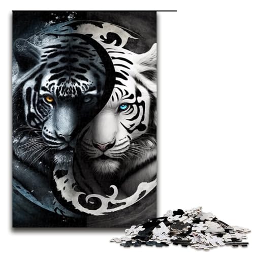 Puzzle für Erwachsene, Tiger, 1000-teiliges Puzzlespiel, Holzpuzzle für Erwachsene (Größe 50 x 75 cm) von WGLINGX