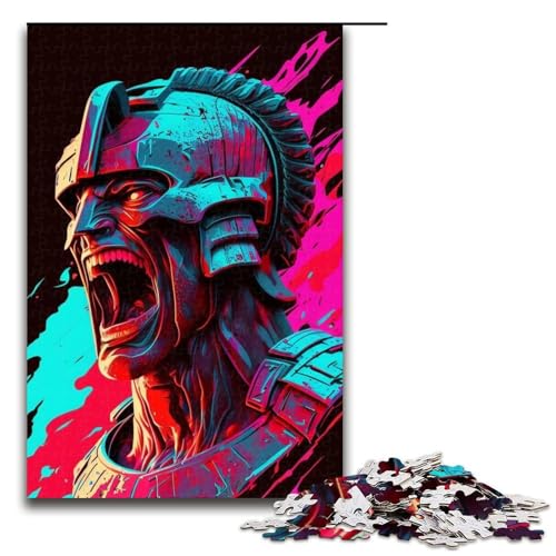 Puzzle für Erwachsene, Wütender Krieger, 1000 Teile, 75 x 50 cm von WGLINGX