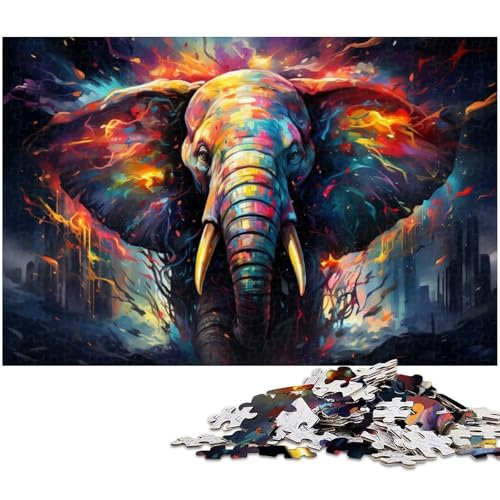 Puzzle für Erwachsene, bizarres, farbenfrohes Elefanten-Puzzle, 1000 Teile, Kunstwerk, Geschenke für Freunde und Familie, für Teenager ab 14 Jahren, Größe 50 x 75 cm Puzzle für Erwachsene, bizarres, farbenfrohes Elefanten-Puzzle, 1000 Teile, Kunstwerk, Geschenke für Freunde und Familie, für Teenager ab 14 Jahren, Größe 50 x 75 cm von WGLINGX
